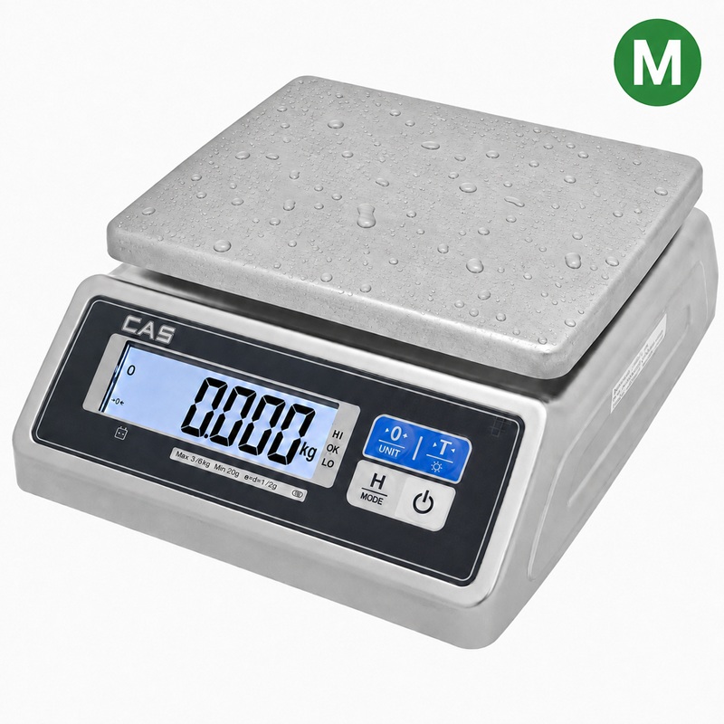 Voděodolná nerezová váha CAS SW2-CWS-30DR 30 kg IP65
