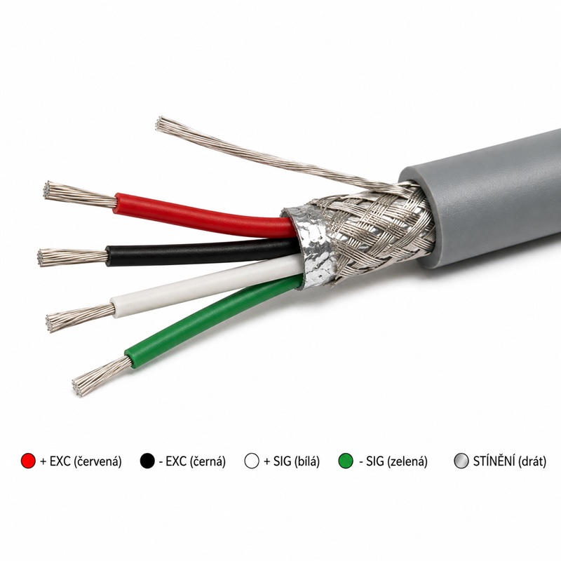 Kabel čtyřžilový stíněný, 1m