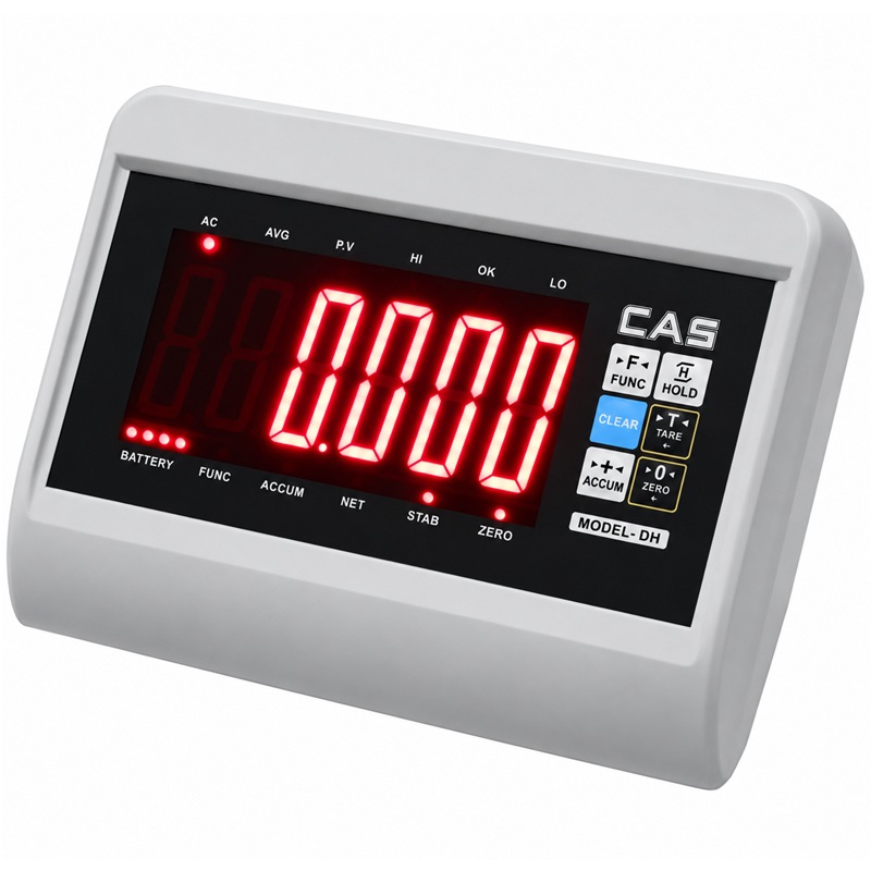 Vážní indikátor CAS DH, LED 50 mm, RS-232, akumulátor, IP54