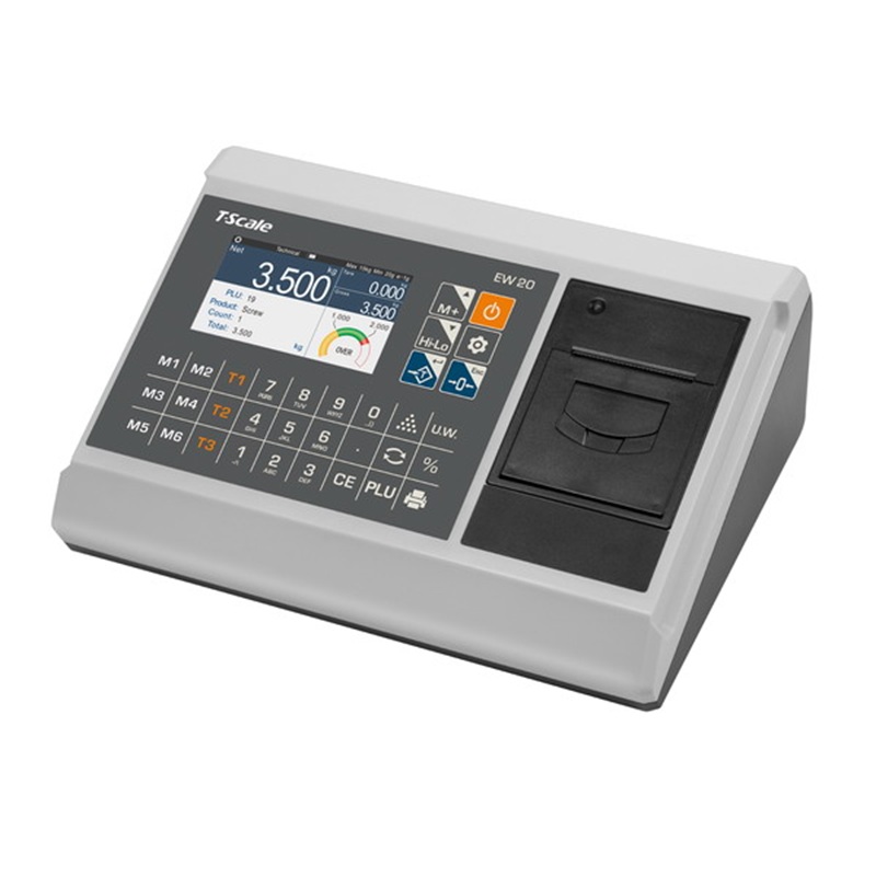Vážní indikátor T-SCALE APOLLO EW20-DS s tiskárnou, 4,3" displej, čeština, RS-232, USB, LAN