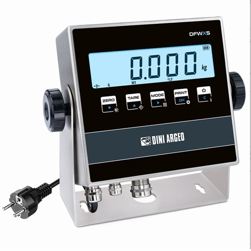 Nerezový vážní indikátor DINI ARGEO DFWXSB, IP68/IP69K, RGB LCD, RS-232, RS-485, USB-C