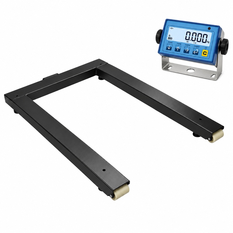 Paletová váha UPL06DI1284, 600 kg / 200 g, 840 × 1200 mm, lakovaná