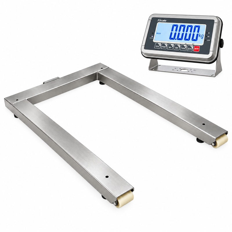 Nerezová paletová váha NUPL15BWS1310, 1500 kg / 500 g, 1000 × 1300 mm, IP65