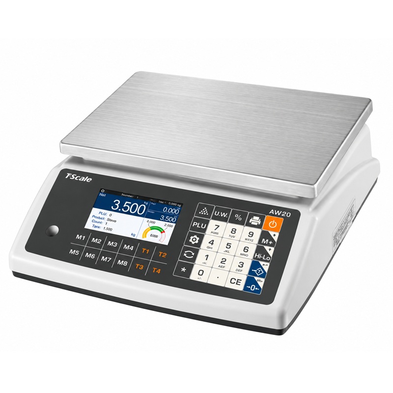 Multifunkční váha TSCALE APOLLO AW20+, 15 kg / 0,2 g, 4,3" barevný displej, 230 × 300 mm