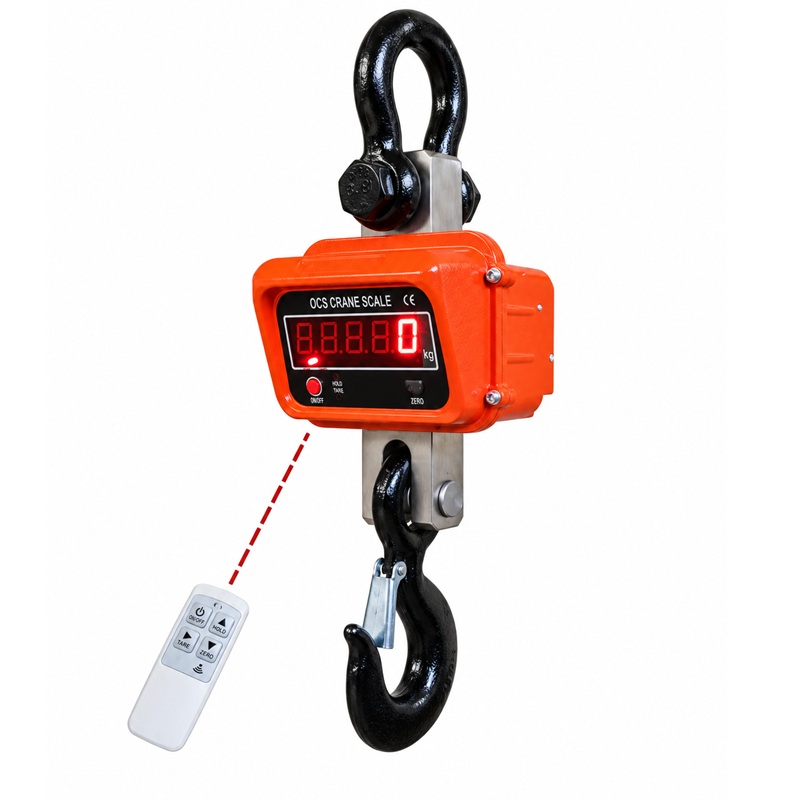 Jeřábová závěsná váha JEV, 15 t / 5 kg, LED 30 mm, dálkové ovládání