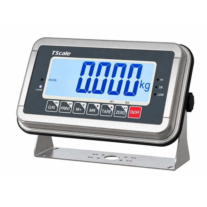 Vážní indikátor TSCALE BWS, nerez, LCD 52 mm, IP65, RS-232, akumulátor